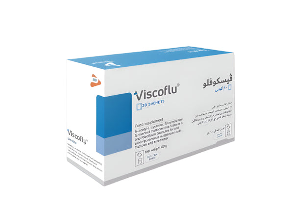 Viscoflu, Strong MUCOLYTIC, anti-inflammatory with Vitamin C + B2 to support immunity, Pineapple flavor sachet