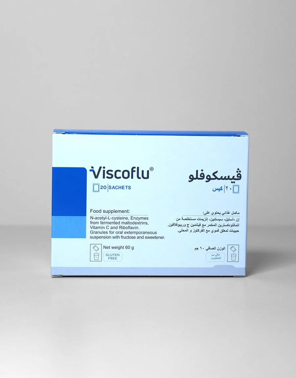 فيسكوفلو, مُذيب قوي للبلغم، ومضاد للالتهابات مع فيتامين سي + ب2 لدعم المناعة، أكياس بنكهة الأناناس