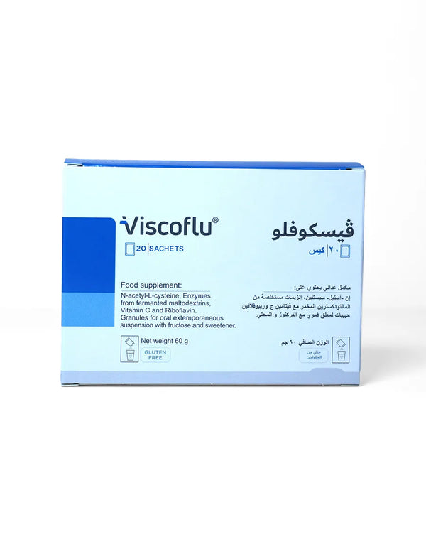 فيسكوفلو, مُذيب قوي للبلغم، ومضاد للالتهابات مع فيتامين سي + ب2 لدعم المناعة، أكياس بنكهة الأناناس